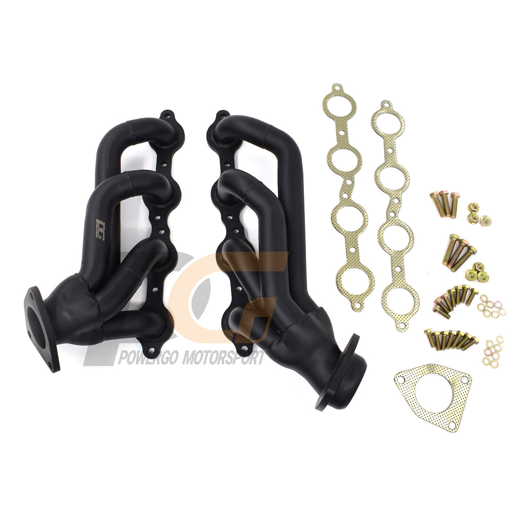 Shorty Headers for 02-13 Chevy GMC Silverado Sierra Tahoe Yukon | Black Paint
