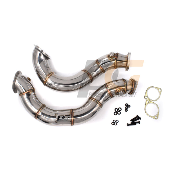 Turbo Exhaust Downpipes Full 3" High Flow | Polished