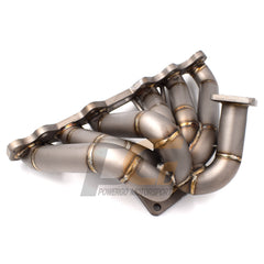 Single Turbo Conversion Manifold 3mm Piping T4 Flange 40/50mm Wastegate Port | Sandblasted