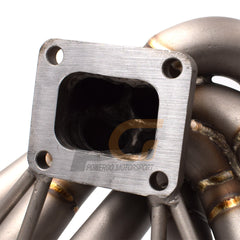 Single Turbo Conversion Manifold 3mm Piping T4 Flange 40/50mm Wastegate Port | Sandblasted