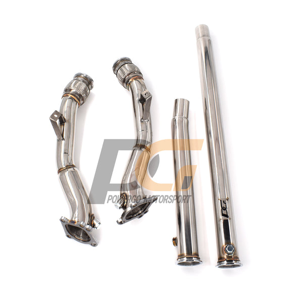 Turbo Exhaust Downpipes 3" to 2.5" High Flow | Polished