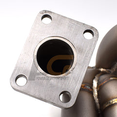 Single Turbo Conversion Manifold 3mm Piping T4 Flange 40/50mm Wastegate Port | Sandblasted